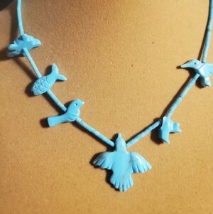 Native American Turquoise Fetish Necklace Heishi Turquoise Vintage